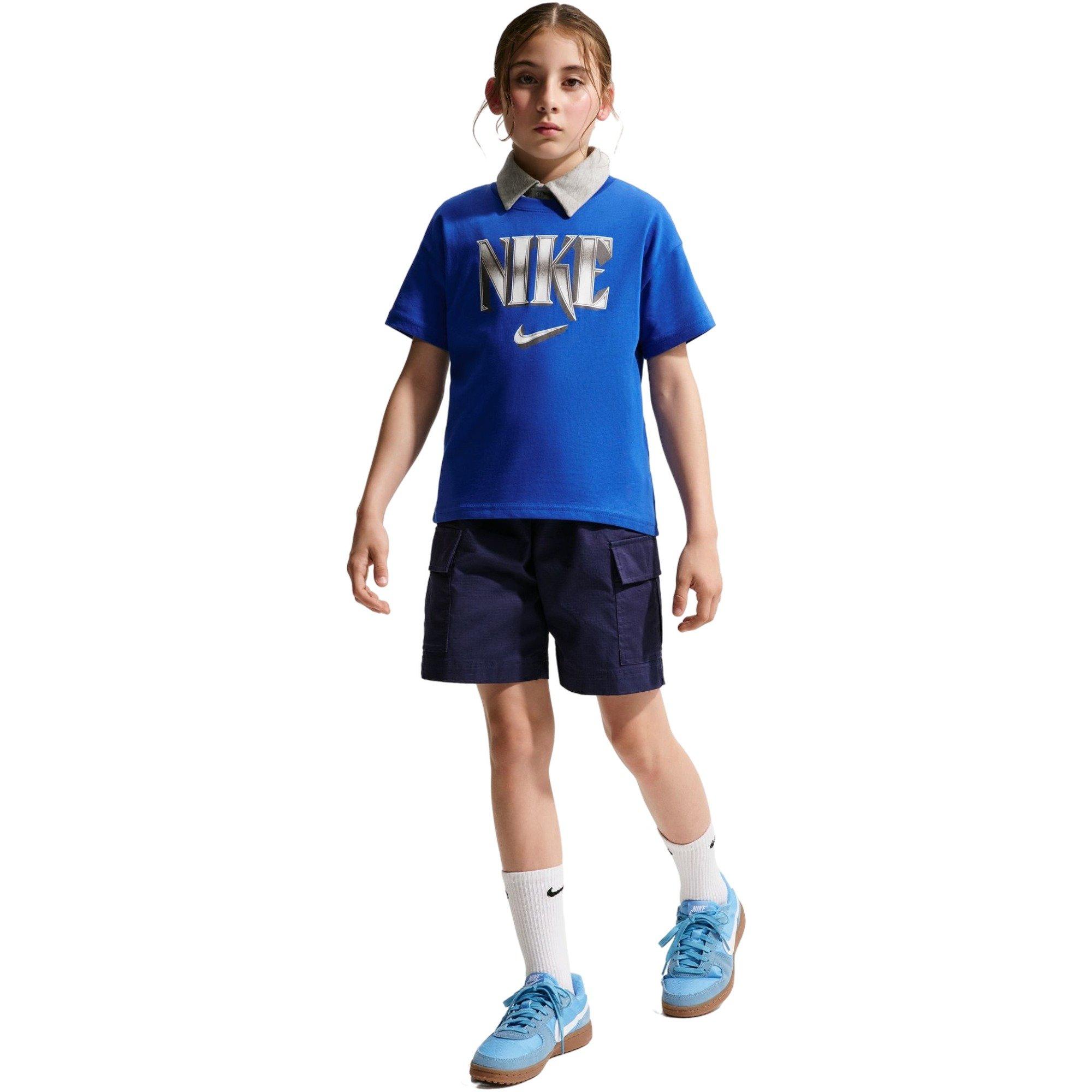 Nike Big Kids' Sportswear Logo Tee - Game Royal - BLUE